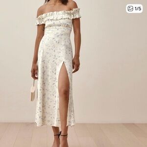 Reformation Isabel Dress Floral Off-Shoulder Dress